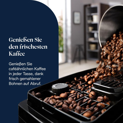 Magnifica Start (ECAM220.91.B)- Perfetto Kaffeevollautomat mit LatteCrema-Milchaufschäumer, 4 One-Touch-Getränke, Cappuccino, Espresso Kaffeemaschine, Soft-Touch-Bedienfeld, Schwarz
